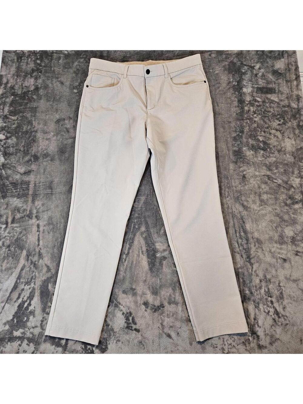 Panama Jack Mens 36x32 Lt Gray Performance Pants Golf Chino 4 Way Stretch